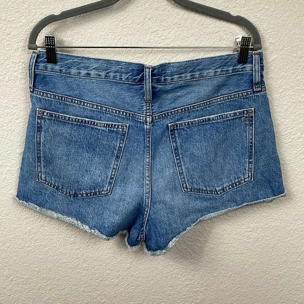 Madewell Relaxed Denim Shorts Button Fly Cut Off Cheeky Split Hem Sz 29